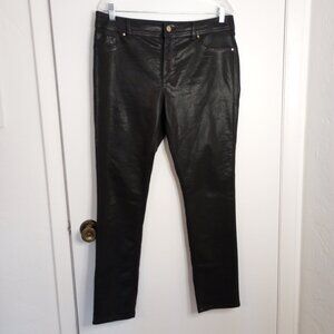Chico's Platinum Black Coated Jeans Sz 2